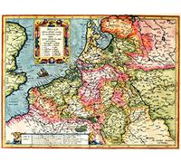 Wee Blue Coo MAP ANTIQUE BELGIUM MERCATOR COLOUR 30X40 CMS FINE ART PRINT ART POSTER Carta geografica antico Belgio Colore Stampa artistica Manifesto