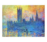Wee Blue Coo Monet London Parliament Winter Old Master Painting Art Print Poster Wall Decor 12X16 Inch