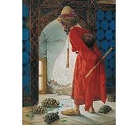 Wee Blue Coo Osman Hamdi Bey Tortoise Trainer Old Master Painting Art Print Poster Wall Decor 12X16 Inch Treno Vecchio maestro Pittura Manifesto Parete