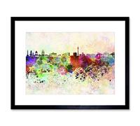 Wee Blue Coo Painting Cityscape Paint Splash Skyline Berlin Framed Wall Art Print Pittura Paesaggio urbano Dipingere spruzzo Orizzonte Berlino Parete