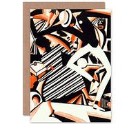 Wee Blue Coo PAINTING DRAW AFRICAN AMERICAN JAZZ TWO TONE REISS DANCE GREETINGS CARD