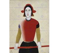 Wee Blue Coo PAINTING PORTRAIT STUDY SUPREMATISM MALEVICH GIRL RED SHAFT ART PRINT Dipingere Ritratto Ragazza Stampa artistica