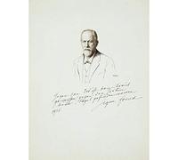 Wee Blue Coo Paintings Drawing Portrait Sigmund Freud Signed Psychoanalysis Art Print Poster Wall Decor 12X16 Inch