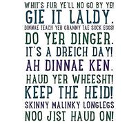 Wee Blue Coo Scottish Sayings Phrases Scotland Typography3 Picture Art Large Art Print Poster Wall Decor 18x24 inch