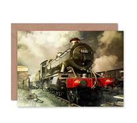Wee Blue Coo STEAM TRAIN COLOUR PHOTO BIRTHDAY GIFT BLANK GREETINGS CARD