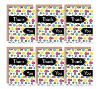 Wee Blue Coo Thank You Cards 6 Pack - Polka Dot Yellow Pink Blue Kids Set Cards Giallo Rosa Blu bambini