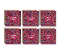 Wee Blue Coo Thank You Cards x6 Swirly Pattern Multicoloured Funcky Set Cards Modello