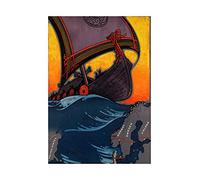Wee Blue Coo Travel Tourism Transport Viking Longboat Scandinavia USA Wall Art Print Viaggio Turismo Trasporto Stati Uniti d'America Parete