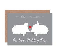 Wee Blue Coo Wedding Day Animal Silhouette Love Hedgehog Heart Gift Sealed Greeting Card Plus Envelope Blank inside Animale Amore Cuore Regalo