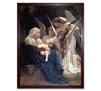 Wee Blue Coo William Adolphe Bouguereau Song Of Angels Old Master Painting Art Print Framed Poster Wall Decor 12X16 Inch Vecchio maestro Pittura Manifesto Parete