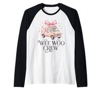 Wee Woo Crew Ambulanza Rosa Coquette Bow Carino EMT Paramedico Maglia con Maniche Raglan