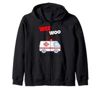 Wee Woo Funny Ambulance EMR EMS Paramedic First Responder Felpa con Cappuccio
