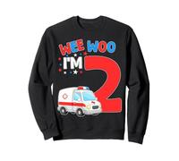 Wee Woo I Am 2 Years Old Age 2 Compleanno Bambini Felpa