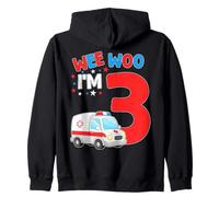 Wee Woo I Am 3 Years Old Age 3 Compleanno Bambini Felpa con Cappuccio