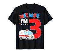 Wee Woo I Am 3 Years Old Age 3 Compleanno Bambini Maglietta