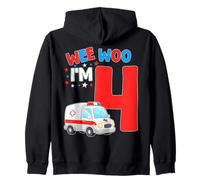 Wee Woo I Am 4 Years Old Age 4 Bambini Compleanno Felpa con Cappuccio