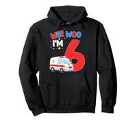 Wee Woo I Am 6 Years Old Age 6 Compleanno Bambini Felpa con Cappuccio