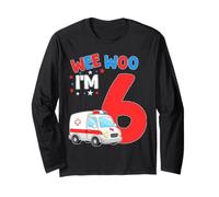 Wee Woo I Am 6 Years Old Age 6 Compleanno Bambini Maglia a Manica