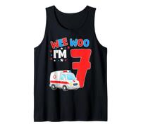 Wee Woo I Am 7 Years Old Age 7 Compleanno Bambini Canotta