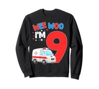 Wee Woo I Am 9 Years Old Age 9 Compleanno per Bambini Felpa