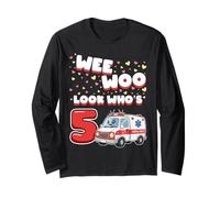 Wee Woo Look Who Is 5 Anni Ambulanza 5 ° Compleanno Maglia a Manica