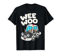 Wee Woo Polizia Ufficiale Cartoon Auto per Bambini Maglietta