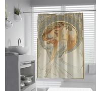 WEECHAINGE Alphonse Mucha Stile Tenda Doccia Studio per la Poesia (Le Arti) Retro Tende Doccia Romantico Bagno Decorativo Lavabile In Lavatrice W120xL180cm