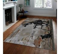 WEECHAINGE Banksy Lavabili in lavatrice Tappeti extra large Soggiorno Graffiti astratti Art antiscivolo Girl Rat Print Area per Camera da letto Lounge Sala pranzo 160x200cm