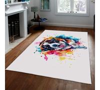 WEECHAINGE bianchi Soggiorno Tappeto colorato per cani acquerello camera da letto 160x200cm moderno Non spargimento Splash Pattern astratto morbido Facile pulire