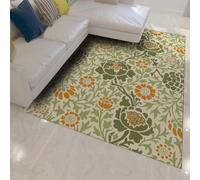 WEECHAINGE botanici verdi vintage tappeto 100x150cm Soggiorno antiscivolo lavabile William Morris Retro Acanthus Art Print per camera da letto pavimenti sottili di grandi dimensioni ufficio Bagno