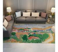 WEECHAINGE colorati vintage tappeto 160x200cm per camera da letto Henri Matisse Paesaggio rurale ad acquerello soggiorno lavabile in lavatrice antiscivolo a pelo corto cucina Pranzo Corridoio Ufficio