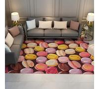 WEECHAINGE Colorato zerbino interno stampato in 3D 140x200cm Cibo per hamburger tappeti antiscivolo in gomma con retro tappeto lavabile a pelo basso per cucina ingresso sala da pranzo