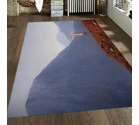 WEECHAINGE da bagno con pittura surreale astratta tappeto 160x230cm Rene Magritte Paesaggio montano grandi rocciosi marroni antiscivolo per camera letto a pelo corto lavabile in lavatrice denso non