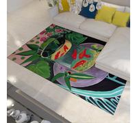 WEECHAINGE da giardino per nature morte a pesci rossi Tappeto 120x180cm Stuoia pieghevole leggero antimacchia per la camera dei bambini sotto il tavolino da caff猫 Ingresso spazio di lavoro in studio
