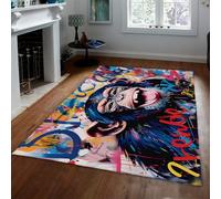 WEECHAINGE Fun Monkey Rug 120x150cm Tappeti colorati con animali con graffiti lavabili per soggiorno tappeto antiscivolo a pelo basso tappeto ultra sottile per il monolocale camera da letto