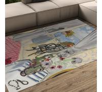 WEECHAINGE Henri Matisse Paesaggio estetico a Collioure Area Tappeti 140x200cm lavabili antiscivolo Soggiorno Tappetino pelo corto sottile per sala da pranzo Cucina Arredamento ufficio tradizionale