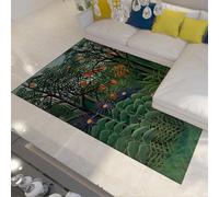 WEECHAINGE Henri Rousseau per camera da letto tappeto 120x180cm Donna che cammina nella foresta lavabili Tropical Jungle antiscivolo morbido a pelo corto soggiorno sala pranzo