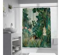WEECHAINGE La Tenda Da Doccia Con Stampa Modello Giungla Equatoriale Tende Da Doccia Stile Henri Rousseau Per Il Bagno Arredamento Del Bagno Impermeabile W200xL220cm