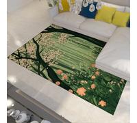 WEECHAINGE Lavabile 200x300cm Tappeti per la nursery Fiaba della foresta Tappetino antiscivolo Fiori deliziosi Morbido tappeto sottile per soggiorno Cucina