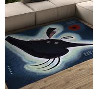 WEECHAINGE lavabile stravagante tappeto 160x230cm per l arredamento della camera da letto dei bambini d arte moderna con bagliore blu intenso a pelo corto Non spargimento corridoio Ingresso Soggiorno