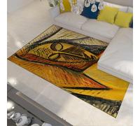 WEECHAINGE lavabili giallo senape Soggiorno Grandi tappeti per ritratti di piume sottili Pablo Picasso 80x150cm camera da letto astratto moderno antiscivolo sala pranzo Cucina Ufficio