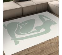 WEECHAINGE lavabili in lavatrice per camera da letto Henri Matisse Tappeto verde salvia comodino antiscivolo a pelo corto 120x150cm Figura di yoga astratta Tappetino pavimento d ingresso cucina Bagno