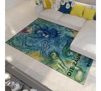 WEECHAINGE Marc Chagall Famous Paintings Area Lana sintetica Poliestere Supporto antiscivolo in Tpr Tappeti a pelo di 5 mm per animali domestici 90x150cm camera da letto Sala pranzo Bagno Verde