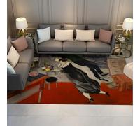WEECHAINGE Marc Chagall per piccole aree tappeto 180x270cm Lavabile Il Compleanno Bacio Anniversario da soggiorno sottile ingresso Antiscivolo rosso e blu antimacchia bagno Lavanderia Camera letto