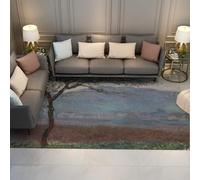 WEECHAINGE Monet Blossom Branch Area Tappeti 80x150cm per paesaggi fluviali a pelo corto morbido lavabili in lavatrice con supporto antiscivolo soggiorno Camera da letto Cucina Enterance blu e verde