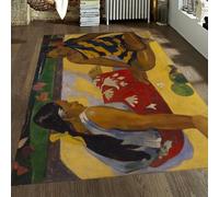 WEECHAINGE Paul Gauguin Famoso Stampato Pittura A Olio Tappeto 80x150cm Vintage Tappeti A Veli Bassi Soggiorno Camera Da Letto Cucina Morbido Pile Basso Pet Friendly da Pulire Due Donne di Tahiti