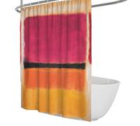 WEECHAINGE Rosa rossa e arancione nera Fodera per tenda da doccia in tessuto morbido Set di tende da doccia stile Mark Rothko con fori per occhielli antiruggine Facile da appendere L160xL180 cm