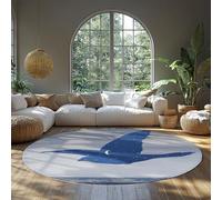 WEECHAINGE rotondo Surreal Night Bird tappeto 200cm Blue Moonlit Gull Silhouette Area Soggiorno Sala da pranzo Lounge Cucina Camera letto Moderno Rene Magritte Circle grandi a pelo corto