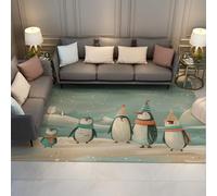 WEECHAINGE Tappeti carini Penguin 200x300cm Arctic Snow Mountain Winter Winter Winter Doormat Doordoor lavabile Nursery Piccolo tappeto per la porta della lavanderia della cucina