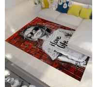 WEECHAINGE Tappeti per camera da letto Soggiorno 180x240cm Graffiti Street Art Love Life Boy lavabili ingresso Tappetino cucina Comodino antiscivolo con stampa di mattoni rossi pavimenti morbidi la